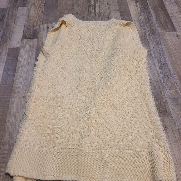She + Sky creamy white Loose Loop knitted Style women's vest size Large - Picture 3 of 7